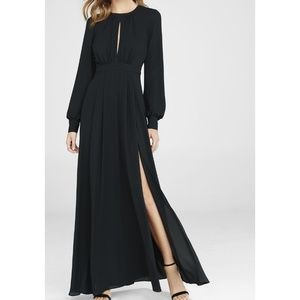 Express Black Poet Sleeve Maxi Dress